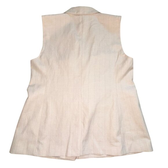 Ann Taylor Pin Striped Double Vested Breast-Tan-Size 14-NWT - Picture 7 of 8